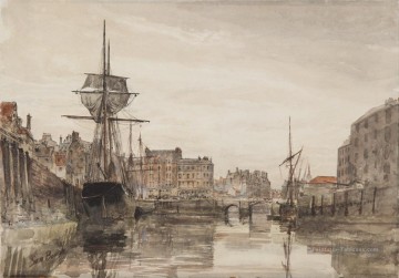 Leith Harbour Samuel Bough maritime scènes Peinture à l'huile